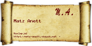 Matz Anett névjegykártya